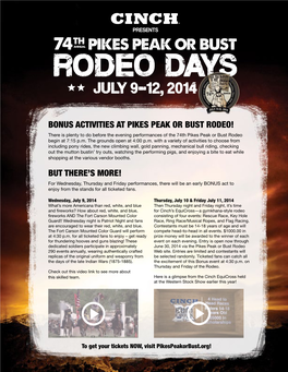 Bonus Activities at Pikes Peak Or Bust Rodeo! But