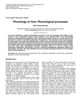 Phonological Processes