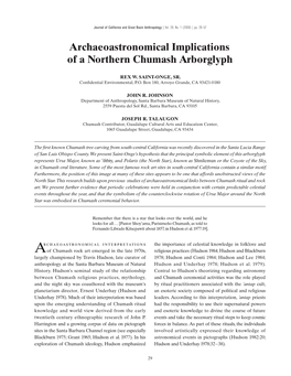 Archaeoastronomical Implications of a Northern Chumash Arborglyph