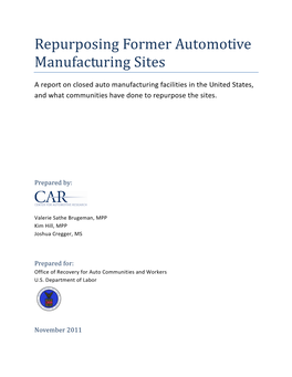 Repurposing Former Automotive Manufacturing Sites