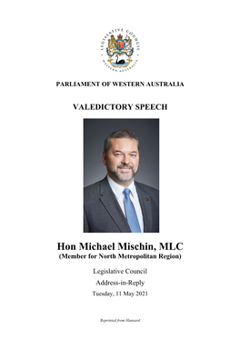 Hon Michael Mischin, MLC (Member for North Metropolitan Region)