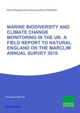 A Field Report to Natural England on the Marclim Annual Survey 2018