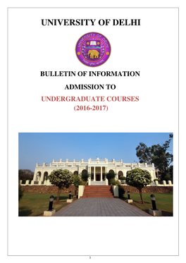 Bulletin of Information Admission To