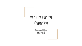 Venture Capital Overview