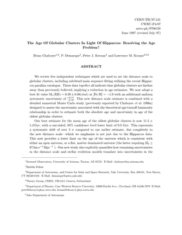 The Age of Globular Clusters in Light of Hipparcos: Resolving the Age Problem?