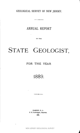 Annual Report of the State Geologist for the Year 1889