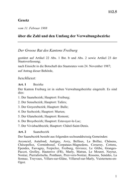 Gesetz Vom 11. Februar 1988 Über Die Zahl Und Den Umfang Der