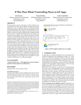 Controlling Flows in Iot Apps