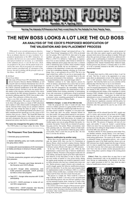 The New Boss Looks a Lot Like the Old Boss an Analysis of the Cdcr’S Proposed Modification of the Validation and Shu Placement Process