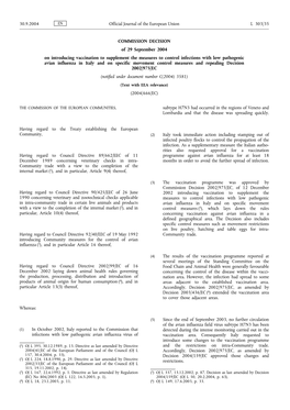 COMMISSION DECISION of 29 September 2004 on Introducing