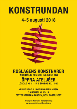 4–5 Augusti 2018 ROSLAGENS KONSTNÄRER ÖPPNA ATELJÉER