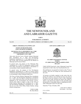 The Newfoundland and Labrador Gazette