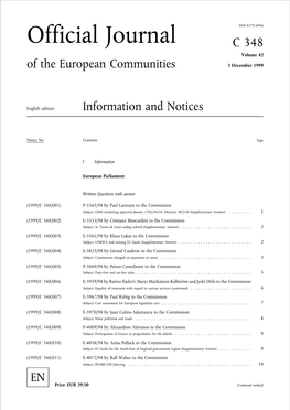 Official Journal C 348 Volume 42 of the European Communities 3 December 1999