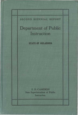 SECOND BIENNIAL' REPORT E„ D. CAMERON State Superintendent Of