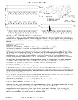 Moths of North Carolina - Early Draft 1