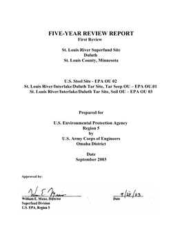 St. Louis River Superfund Site, Duluth, St. Louis County