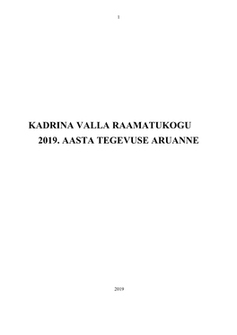 Kadrina Valla Raamatukogu 2019