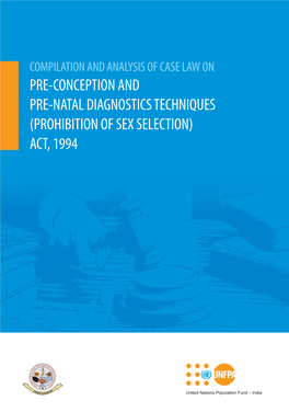 Pre-Conception and Pre-Natal Diagnostics Techniques (Prohibition of Sex Selection) Act, 1994