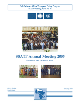 SSATP Annual Meeting 2005 November 2005 – Bamako, Mali