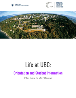 Life at UBC: Orientation and Student Information Crash Course to UBC Vancouver