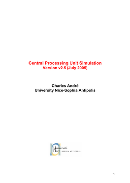 Central Processing Unit Simulation Version V2.5 (July 2005)