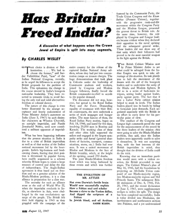 Has Britain Treed India?