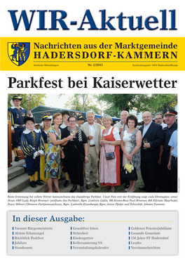 WIR-Aktuell 2/2015 Aus Unserer Gemeindestube