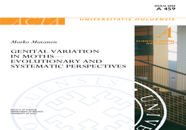 Genital Variation in Moths—Evolutionary and Systematic Perspectives