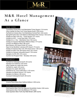 M&R Hotel Management at a Glance