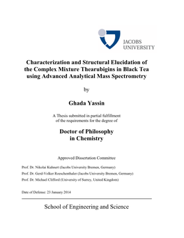 Characterization and Structural Elucidation of the Complex Mixture Thearubigins in Black Tea Using Advanced Analytical Mass Spectrometry