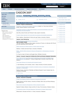 IBM Centers for Advanced Studies : CASCON