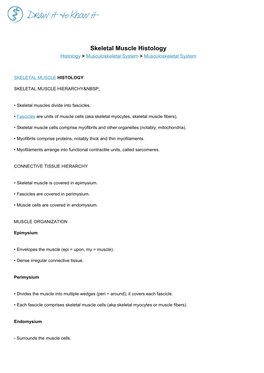 Skeletal Muscle Histology Histology > Musculoskeletal System > Musculoskeletal System