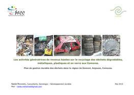 Les Activités Génératrices De Revenus Basées Sur Le Recyclage Des Déchets Dégradables, Métalliques, Plastiques Et En Verre Aux Comores