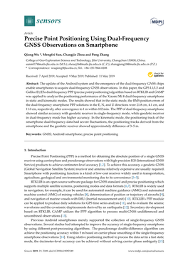 Precise Point Positioning Using Dual-Frequency GNSS Observations on Smartphone