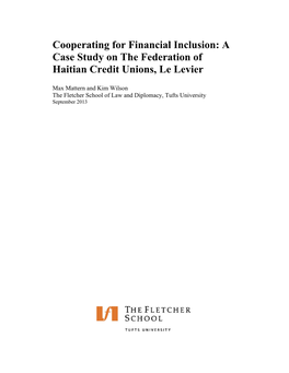 A Case Study on the Federation of Haitian Credit Unions, Le Levier