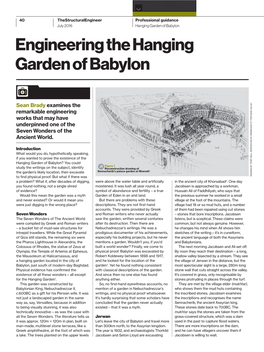 Engineering the Hanging Garden of Babylon