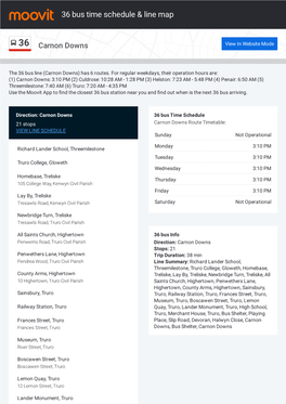 36 Bus Time Schedule & Line Route