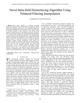 Novel Intra-Field Deinterlacing Algorithm Using Trilateral Filtering Interpolation