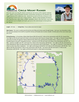 Circle Mount Rainier Drive the Route Encircling Mt