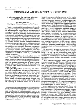 A Software System for Real-Time Laboratory Use of TRS-80