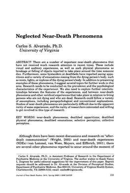 Neglected Near-Death Phenomena