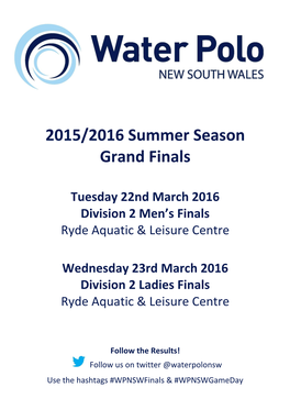 2015/2016 Summer Season Grand Finals