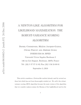 A Newton-Like Algorithm for Likelihood Maximization: the Robust-Variance