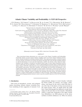 Atlantic Climate Variability and Predictability: a CLIVAR Perspective