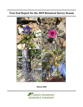 Year End Report for the 2019 Botanical Survey Season