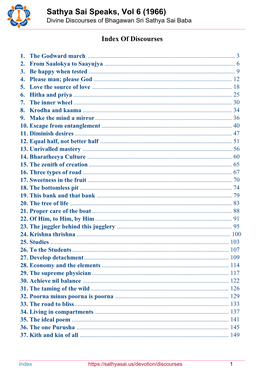 Sathya Sai Speaks, Vol 6 (1966) Divine Discourses of Bhagawan Sri Sathya Sai Baba