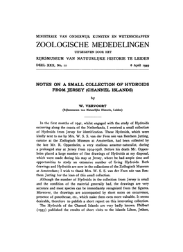 Zoologische Mededelingen Uitgegeven Door Het