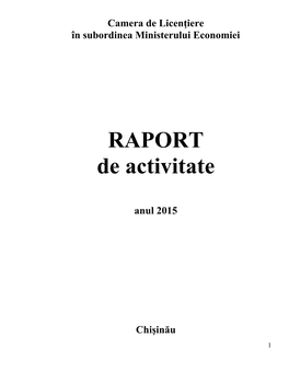 RAPORT De Activitate