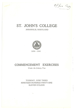 St~ John's College Annapolis, Maryland