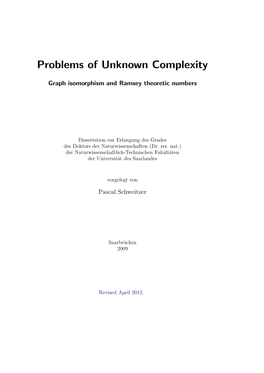 Problems of Unknown Complexity